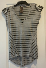 Nordstrom Wallpapher Blouse Women's Small Embellished Shoulder Top Made in USA