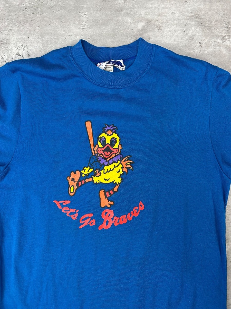 Vintage 80s Lets Go Braves Chicken Mascot Graphic Mizuno T-Shirt Size Medium View 4