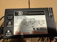 ULTRA V SERIES ULT-V600DR ATX SWITCHING POWER SUPPLY PSU