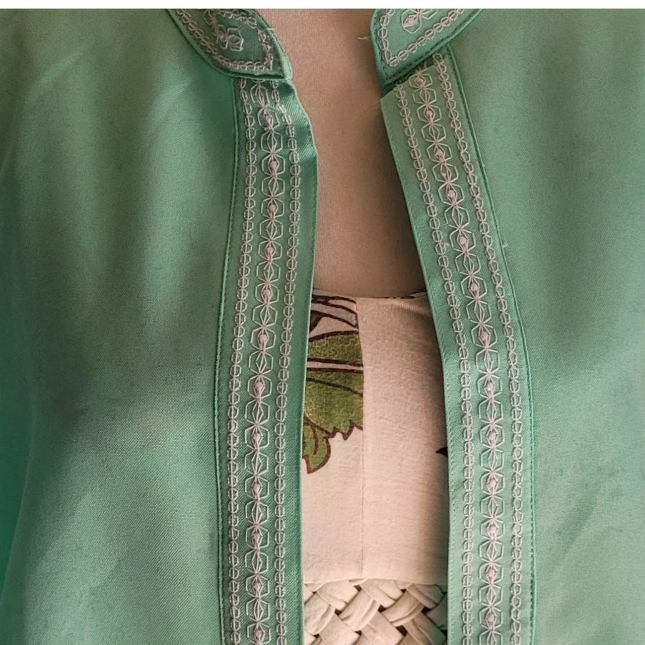 Chaqueta Blazer Vintage Años 80 Adrian Delafield para Haband Verde Menta L Pequeña Retro Foto 3 de 4