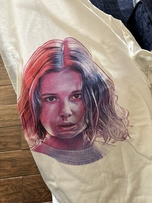 Delta Apparel Stranger Things Eleven Graphic Tee White M Crew Neck Cotton