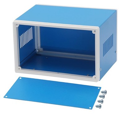 Electronic Enclosures Blue Metal Enclosure Project Case DIY Box Junction Case...