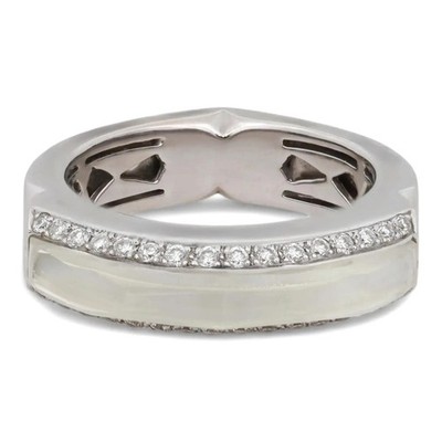 Stephen Webster Crystal Haze Diamond Band Ring 18K White Gold Size 7.25