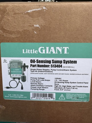 #ad #ad Little Giant Oil Sensing Sump System 513404 $1000.00