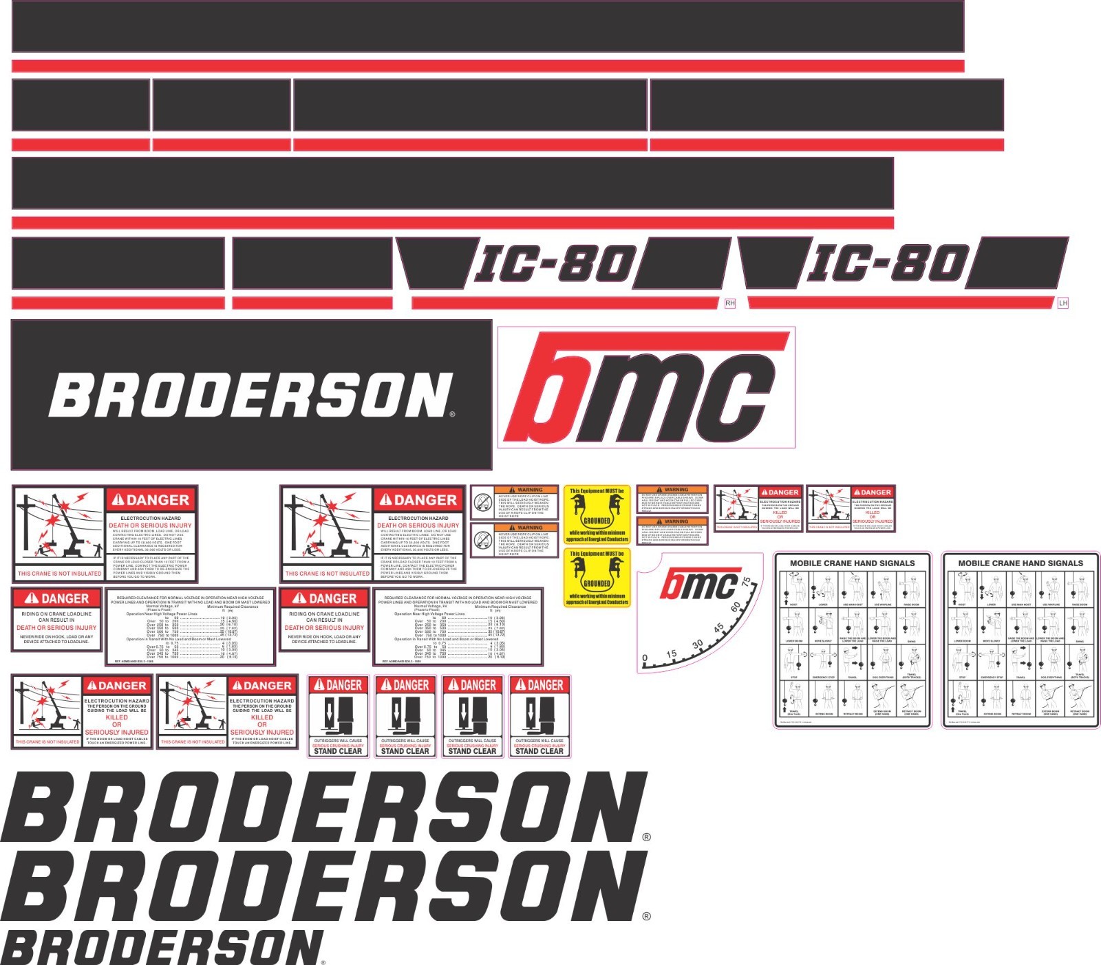 Broderson IC80 Aftermarket Decal Kit Very High Quality