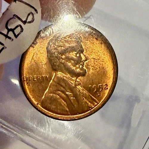 1952-D GEM BU Lincoln Wheat 1c ~ RED RED RED ~ Near Choice ~ Nice! ~ G31