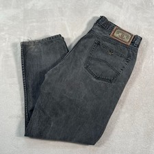 Vintage 90s Armani Exchange Jeans Men's 38x30 Black Faded Denim Made in USA Rare