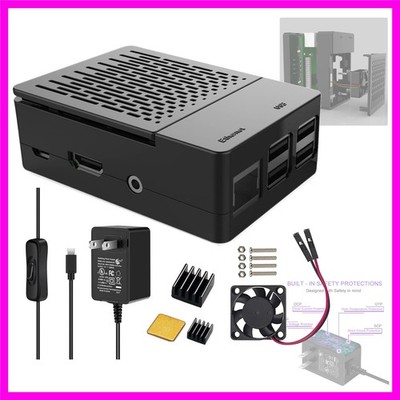 Case for Raspberry Pi 3 Kit with 3010 Quiet Fan, 3 Pcs Heatsinks, 5V 3A Micro...