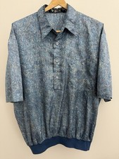 Vtg Alan Stuart Shirt Mens XL Abstract Pattern Blue Multicolor Detail USA Made