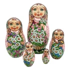 Nesting Dolls Hand Painted Pink Matryoshka Set Signed