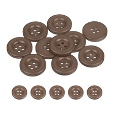 10pcs Sewing Button 20mm 4 Holes Resin Round Crafting Buttons Dark Brown