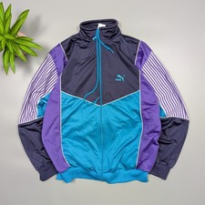 PUMA Vintage Lightweight Sports Full Zip Color Block Track Jacket Mens Size M