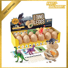 Dinosaur Dig Kit for Kids, 12 Dino Eggs, Foss...
