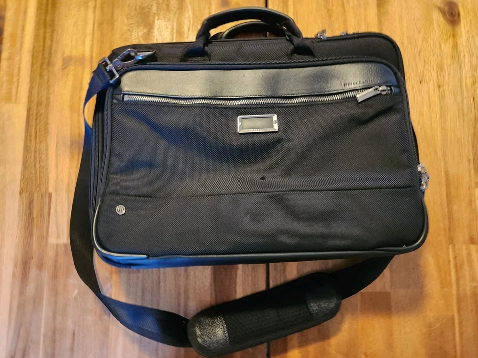 $419 Briggs & Riley Medium Expandable Briefcase Black Nylon Leather KB425X-4 - Image 3 of 4