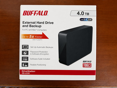 4 TB External Hard Drive USB 3.0 - FAST! - Buffalo DriveStation HD-LC4.0U3