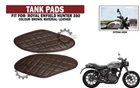 Leather Diamond Tank Pad "Dark Brown Fit For Royal Enfield Hunter 350"