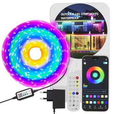 Outdoor LED Streifen Wasserdicht IP68 RGB Lichtleiste App Fernbedienung Musik DE