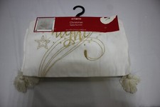 Christmas Table Runner 14 X 72 Inch - Christmas for Holiday Gold  White NEW
