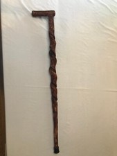 Vintage Walking Cane Stick Vine Natural Twisted Wood hiking Folk Art 35 3/4"