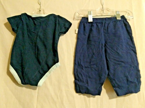 0-3 month Superman Boy Bodysuit & 3-6mo Gerber brand Blue Pants - Picture 2 of 5