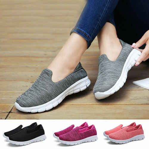 Women's Slip On Shoes Mesh Walking Sneakers Comfortable  Loafers Flats Casual - Picture 1 of 32