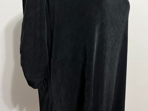 CHICO’S TRAVELERS Scoop Neck Tunic Top Blouse Black Acetate/Spandex Size 2 - 第 11/17 張圖片