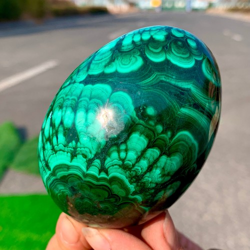 1.12LB Rare Natural Malachite quartz hand Carved ball Crystal Healing - Picture 11 of 23