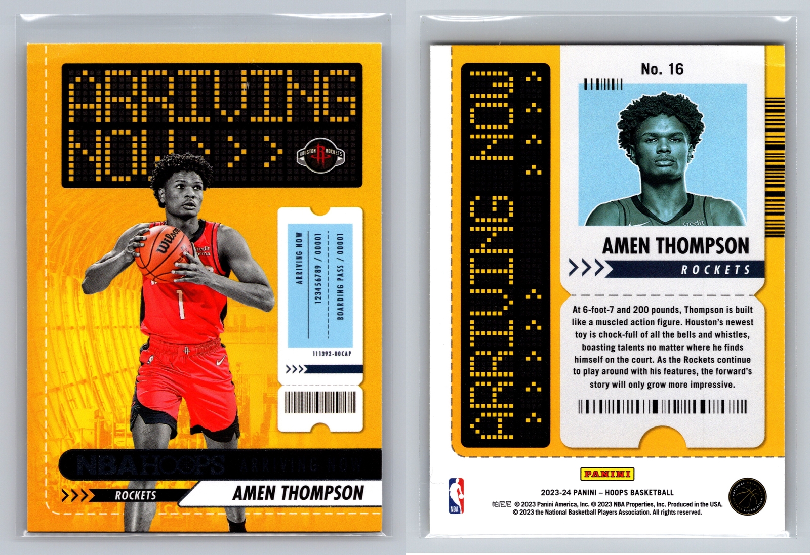 2023-24 Hoops #16 Amen Thompson Arriving Now