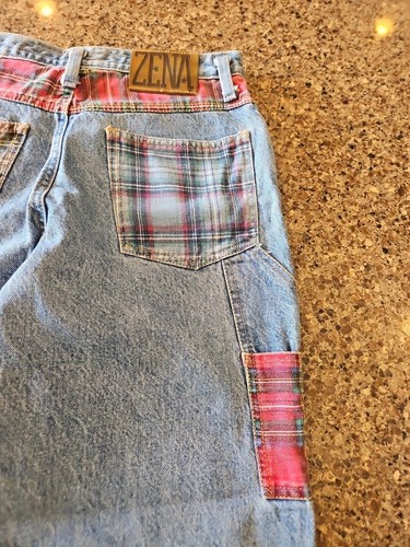 Zena Stone Wash Jeans Women's 11 Carpenter High Waisted Patch Mom VTG 90's - Picture 14 of 15