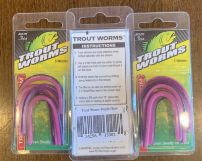 3 Packs Trout Magnet Trout Worms Purple Haze