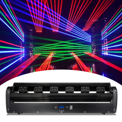 6 Head RGB Laser Moving Head Light DMX512 DJ Party Disco Strobe Light