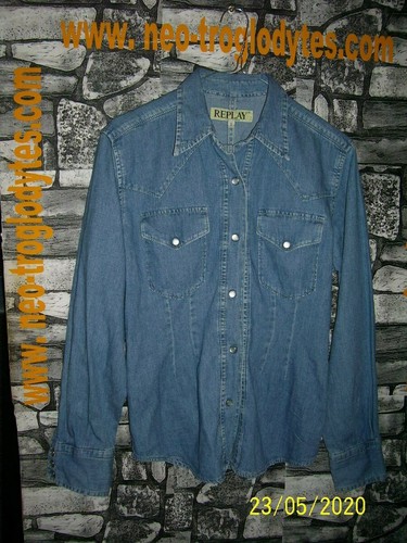 Vintage Replay woman western cotton camicia jeans shirt '90s Italy | eBay