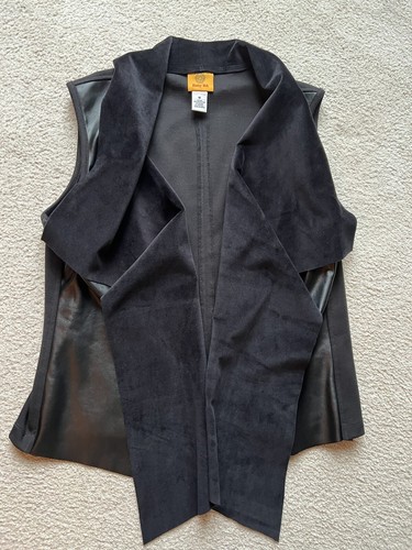 WOMENS RUBY RD. Road FAUX LEATHER Velvet Velour SLEEVELESS VEST JACKET MEDIUM M - Picture 9 of 17