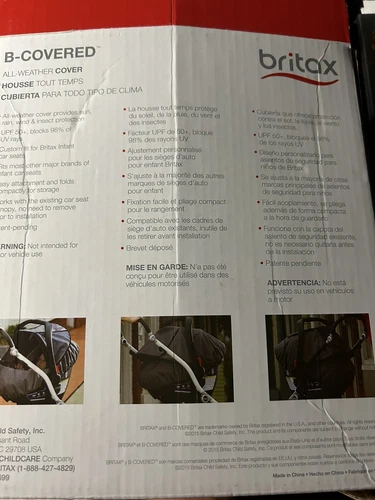 New Britax B-Covered All-Weather Cover Grey With UPF 50+ #S01284300 - Picture 2 of 3