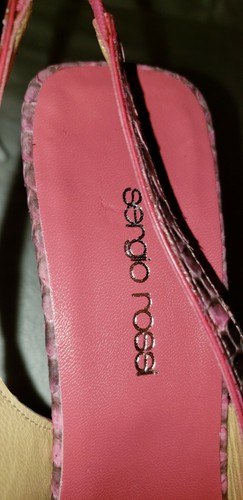 NUEVO EN CAJA $415 ZAPATOS TACONES SERGIO ROSSI PIEL DE SERPIENTE PITÓN GENUINA ROSA NEGRO - Imagen 6 de 10