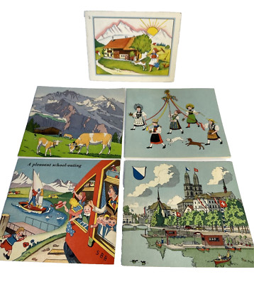 vtg Swiss Max Kunzli Verlag Switzerland coloring books Kids Zurich lot