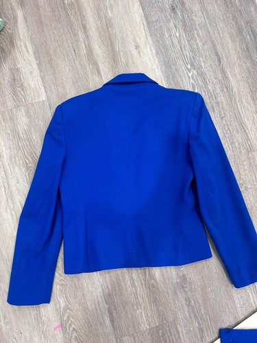 TOLLER Vintage 1960er West Bay blau 100 % reine Wollmischung 2-teiliger Rock Anzug Größe 4 - Bild 12 von 12
