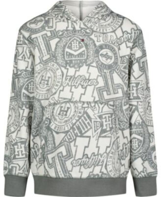 Tommy Hilfiger, Little Boys Homecoming All Over Print Hoodie, Monument, 2T