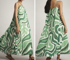 NWT Farm Rio Square Neck Pleated A-Line Maxi Dress, Size M