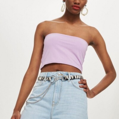 Topshop Zebra Chain Belt Leather Pony Hair UK