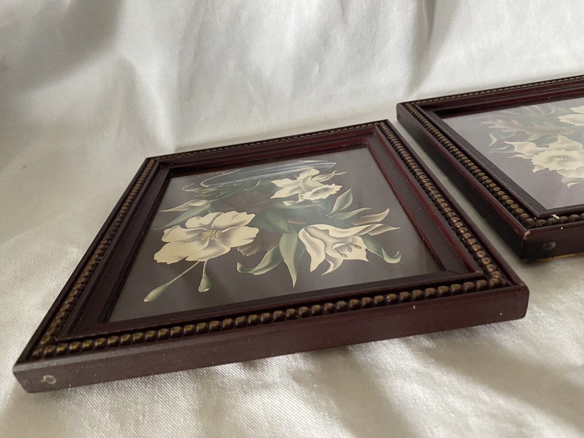 Vintage Mid Century Turner Style Floral Flower Prints Framed