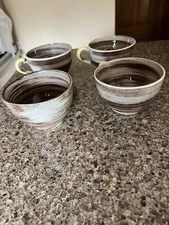 1950s Vreni Santa Anita Ware Yellow Provincial California Tea Coffee Cups Set 4