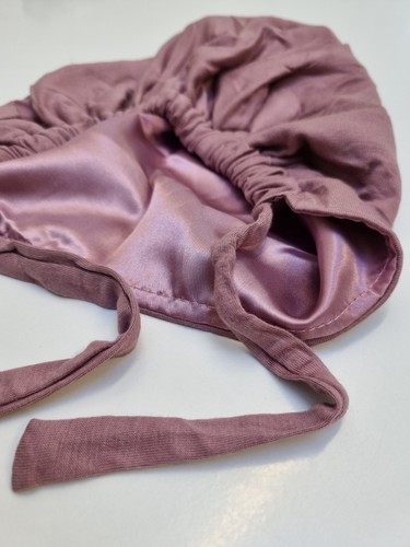 Satin Lined Tie Back Bonnet Under scarf Silk Underscarf cap Tube Tie Bonnet - Picture 2 of 23