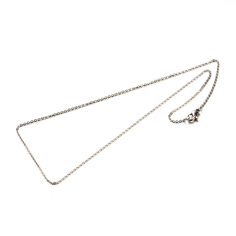 COLLIER CHAINE ARGENTE 70cm ACIER INOXYDABLE HYPOALLERGENIQUE MAILLON 3 x 2,5mm