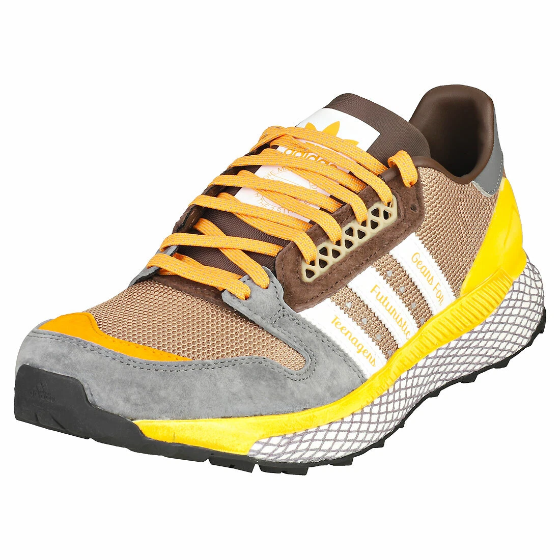 Adidas Questar Hm scarpe da corsa da uomo marroni grigio in tessuto e pelle scam