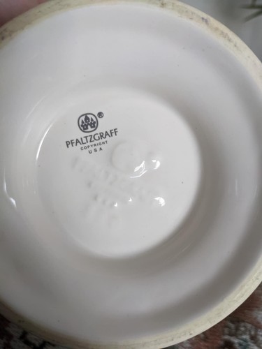 Retired Pfaltzgraff WYNDHAM Pedestal Potpourri Party Dip Stoneware Bowl 6 1/8" - Picture 3 of 5