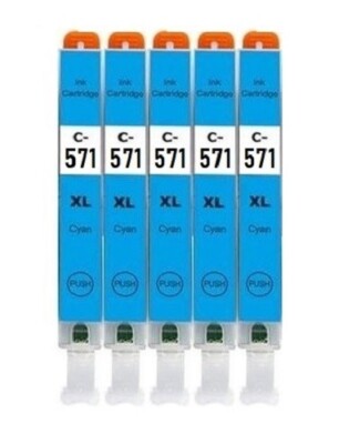  5 kompatible Patronen CLI-571XL C für Canon TS5055 TS6050 TS6051 TS6052 TS8050