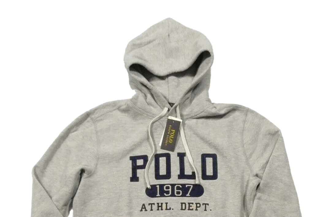 Polo Ralph Lauren Men s Gray Polo 1967 Athl. Dept. Fleece Lined Pullover Hoodie