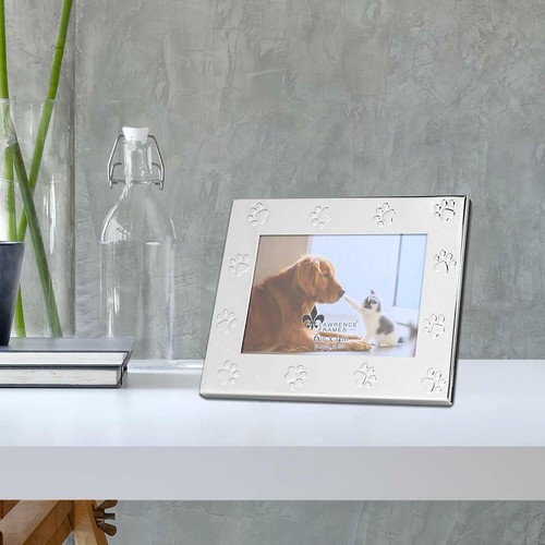 Lawrence 6x4 Silver Metal Paw Print Picture Frame (Same Shipping Any Qty) - Picture 5 of 5