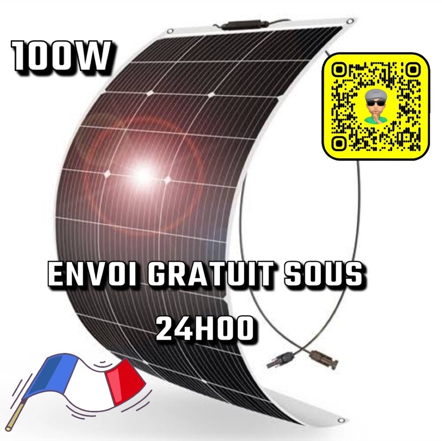 Panneau solaire flexible 100W Dokio pour camping-car et caravane